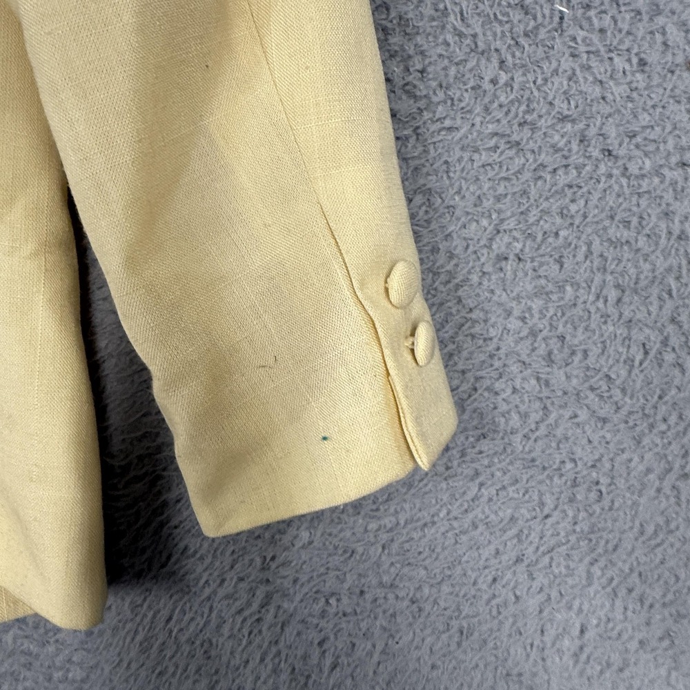 Vintage Kasper For A.S.L. Blazer Jacket Womens 8 Beige Cutwork Floral 80s - Picture 11 of 16